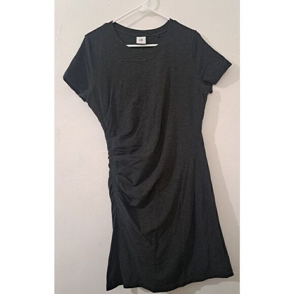 Cabi Womens Large Soft Stretch Knit Flare CASUAL EVERYDAY day dress Gray - Picture 2 of 8